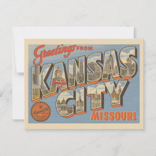 Vintage "Grüße aus Kansas City, Missouri" Postkarte