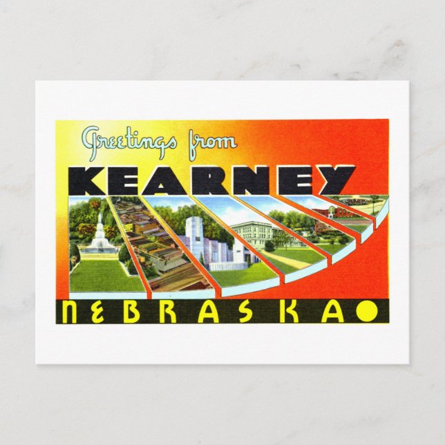 Vintage Grüße aus Kearney, Nebraska, Postkarte (Vorderseite)