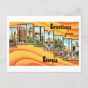 Vintage Grüße aus Kolumbien, Georgien, Postkarte
