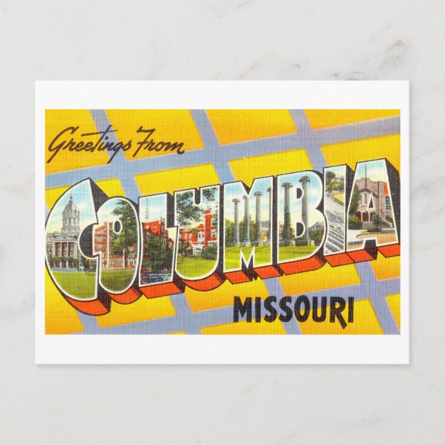 Vintage Grüße aus Kolumbien, Missouri Postkarte (Vorderseite)