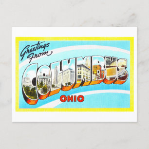 Vintage Grüße aus Kolumbus, Ohio Postkarte