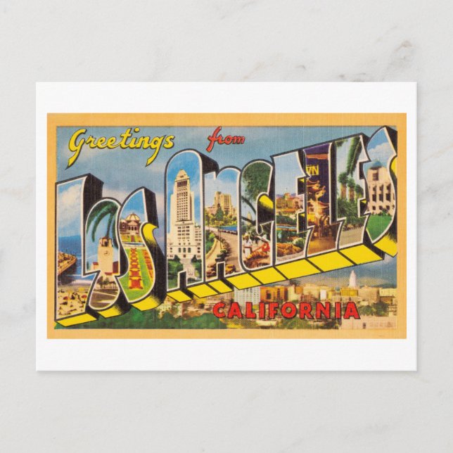 Vintage Grüße aus Los Angeles, Kalifornien Postkarte (Vorderseite)