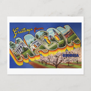 Vintage Grüße aus Macon, Georgien Postkarte