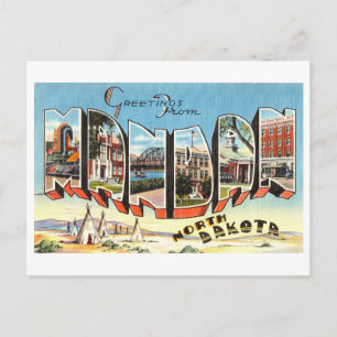 Vintage Grüße aus Mandan, North Dakota Postkarte