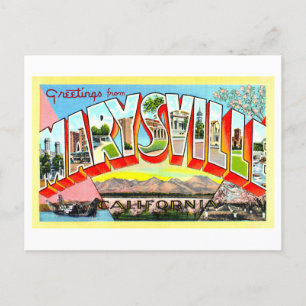 Vintage Grüße aus Marysville, Kalifornien, Postkarte
