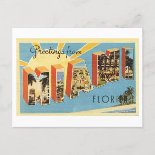Vintage Grüße aus Miami, Florida Postkarte