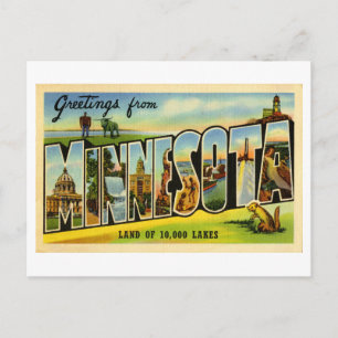 Vintage Grüße aus Minnesota Postkarte