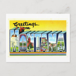 Vintage Grüße aus Montana Postkarte