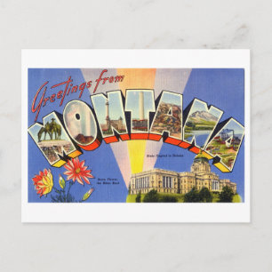 Vintage Grüße aus Montana Postkarte