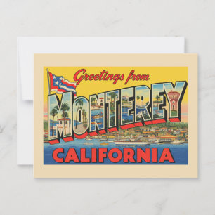 Vintage "Grüße aus Monterey, Kalifornien" Postkarte