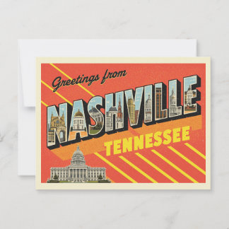 Vintage "Grüße aus Nashville, Tennessee" Postkarte