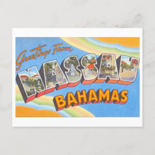 Vintage Grüße aus Nassau, Bahamas Postkarte
