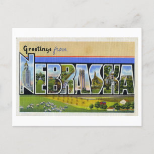 Vintage Grüße aus Nebraska Postkarte