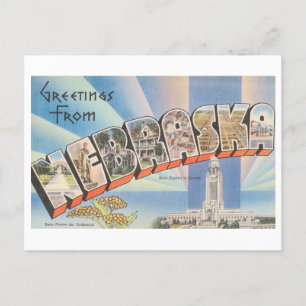 Vintage Grüße aus Nebraska Postkarte