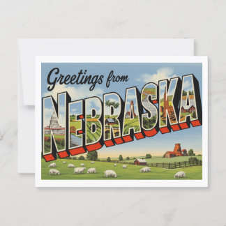 Vintage "Grüße aus Nebraska" Postkarte