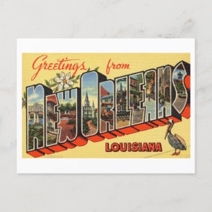 Vintage Grüße aus New Orleans, Louisiana Postkarte