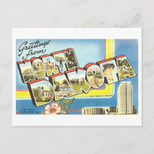 Vintage Grüße aus North Dakota Postkarte