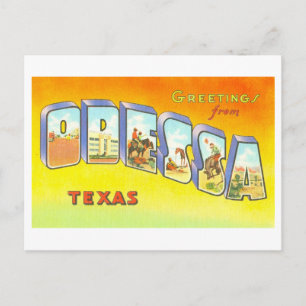 Vintage Grüße aus Odessa, Texas, Postkarte