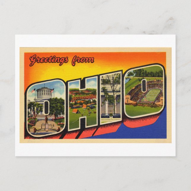 Vintage Grüße aus Ohio Postkarte (Vorderseite)