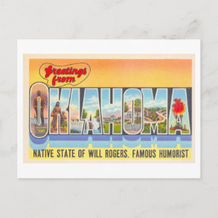 Vintage Grüße aus Oklahoma Postkarte