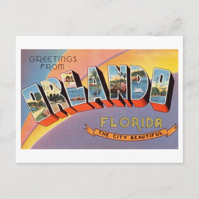 Vintage Grüße aus Orlando, Florida Postkarte (Vorderseite)