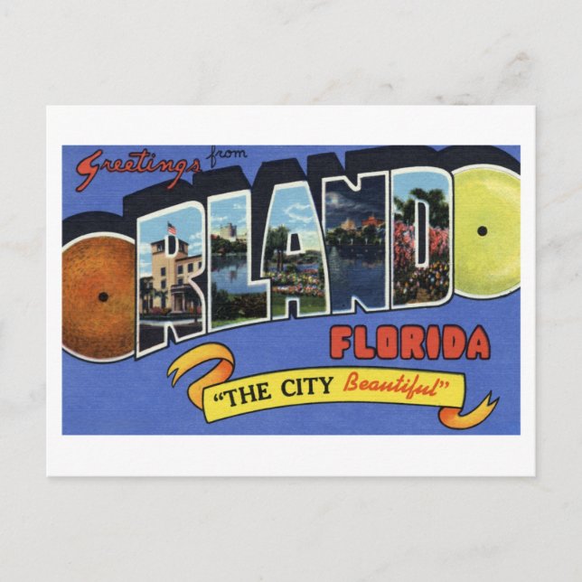 Vintage Grüße aus Orlando, Florida Postkarte (Vorderseite)