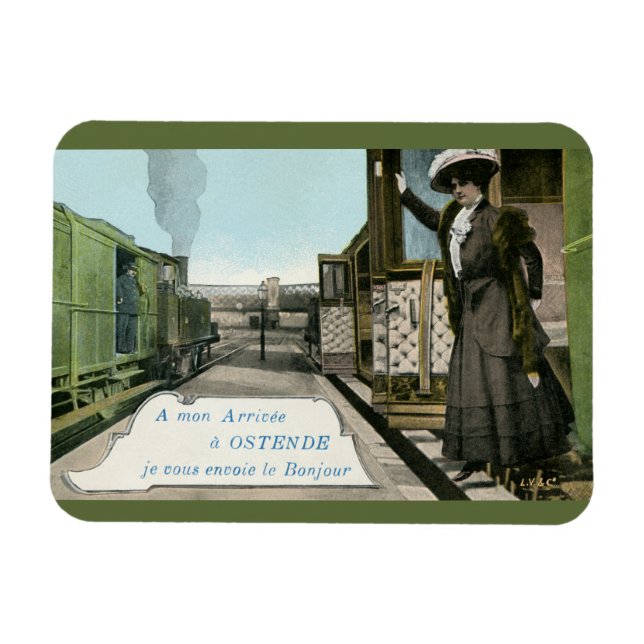  Vintage Grüße aus Ostende Magnet (Horizontal)