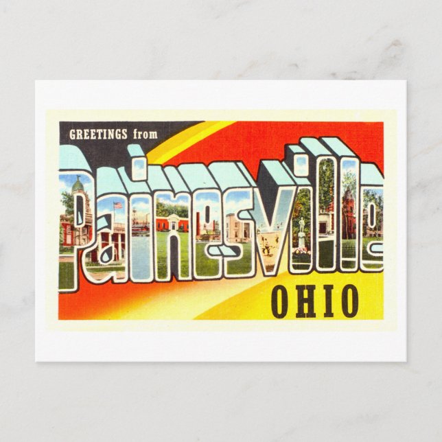 Vintage Grüße aus Painesville, Ohio, Postkarte (Vorderseite)