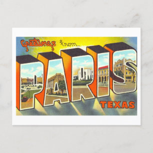 Vintage Grüße aus Paris, Texas, Postkarte