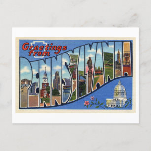 Vintage Grüße aus Pennsylvania Postkarte