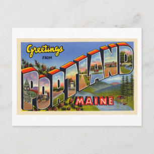Vintage Grüße aus Portland, Maine Postkarte