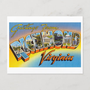 Vintage Grüße aus Richmond, Virginia Postkarte