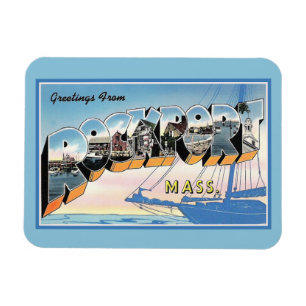 Vintage Grüße aus Rockport Massachusetts Magnet