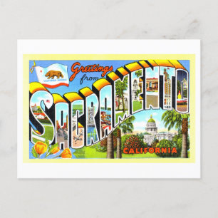 Vintage Grüße aus Sacramento, Kalifornien, Postkarte