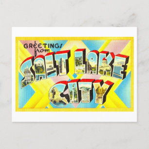 Vintage Grüße aus Salt Lake City, Utah Postkarte