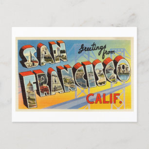 Vintage Grüße aus San Francisco, Kalifornien Postkarte