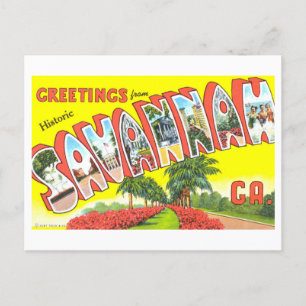 Vintage Grüße aus Savannah, Georgia, Postkarte