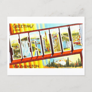 Vintage Grüße aus Seattle, Washington Postkarte