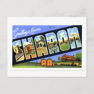 Vintage Grüße aus Sharon, Pennsylvania, Postkarte