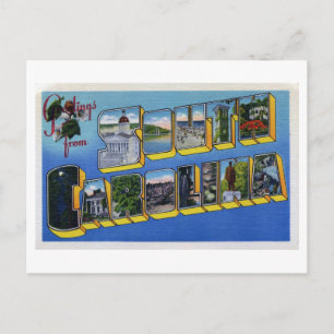 Vintage Grüße aus South Carolina Postkarte