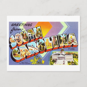 Vintage Grüße aus South Carolina Postkarte