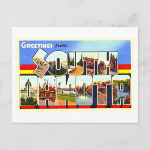 Vintage Grüße aus South Dakota Postkarte