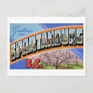 Vintage Grüße aus Spartanburg, South Carolina Postkarte