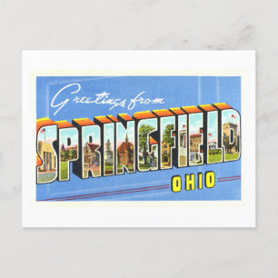 Vintage Grüße aus Springfield, Ohio, Postkarte