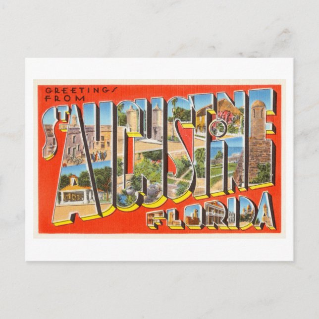 Vintage Grüße aus St. Augustine, Florida Postkarte (Vorderseite)