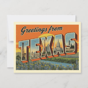 Vintage "Grüße aus Texas" Postkarte