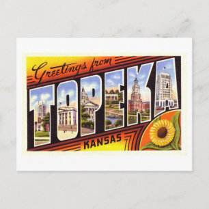 Vintage Grüße aus Topeka, Kansas Postkarte