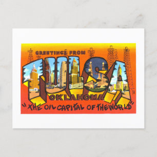 Vintage Grüße aus Tulsa, Oklahoma, Postkarte