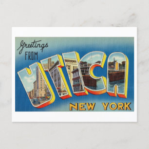 Vintage Grüße aus Utica, New York Postkarte