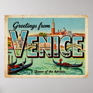 Vintage-Grüße aus Venedig Poster